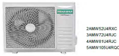 Hisense gaiss/gaiss Multisplits Heating+ āra bloki. (R32) (230V, 1 Fāze)